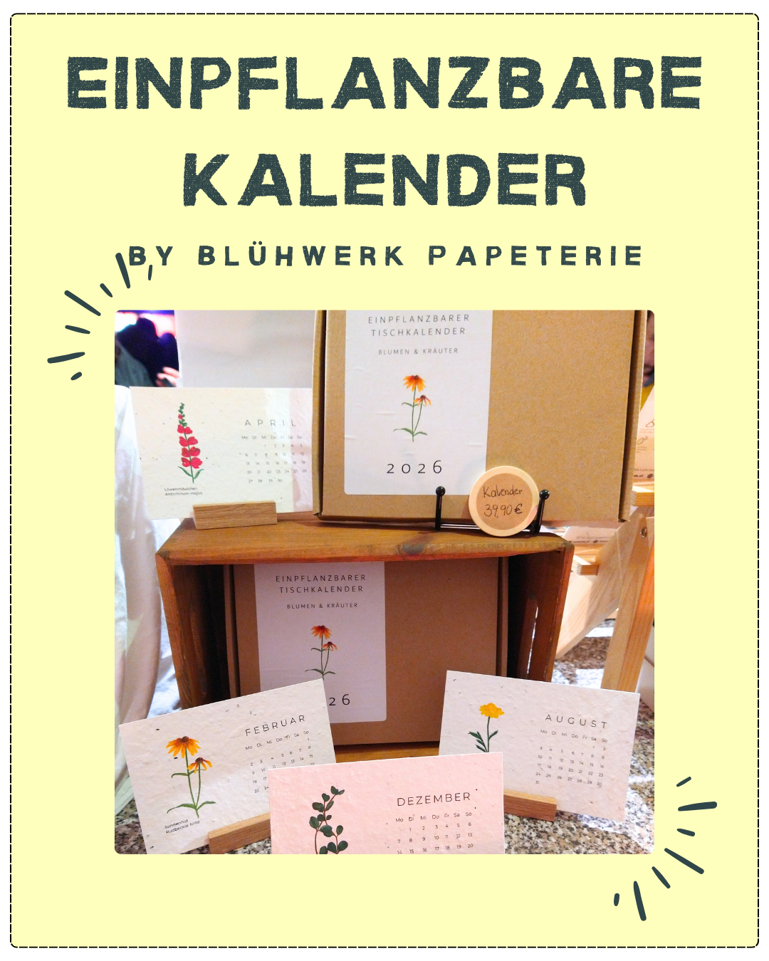 Einpflanzbare Kalender by Blühwerk Papeterie