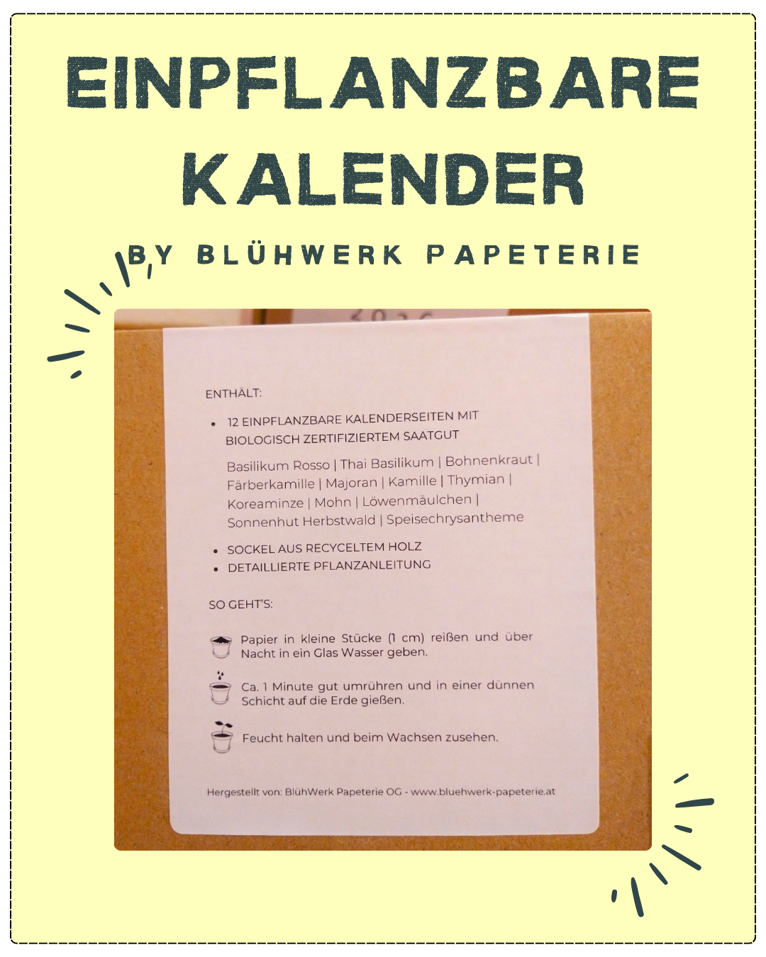 Einpflanzbare Kalender by Blühwerk Papeterie_Back