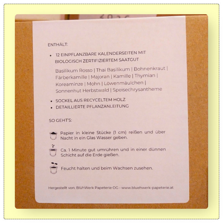 Einpflanzbare Kalender Blumen und Kräuter – Bild 2