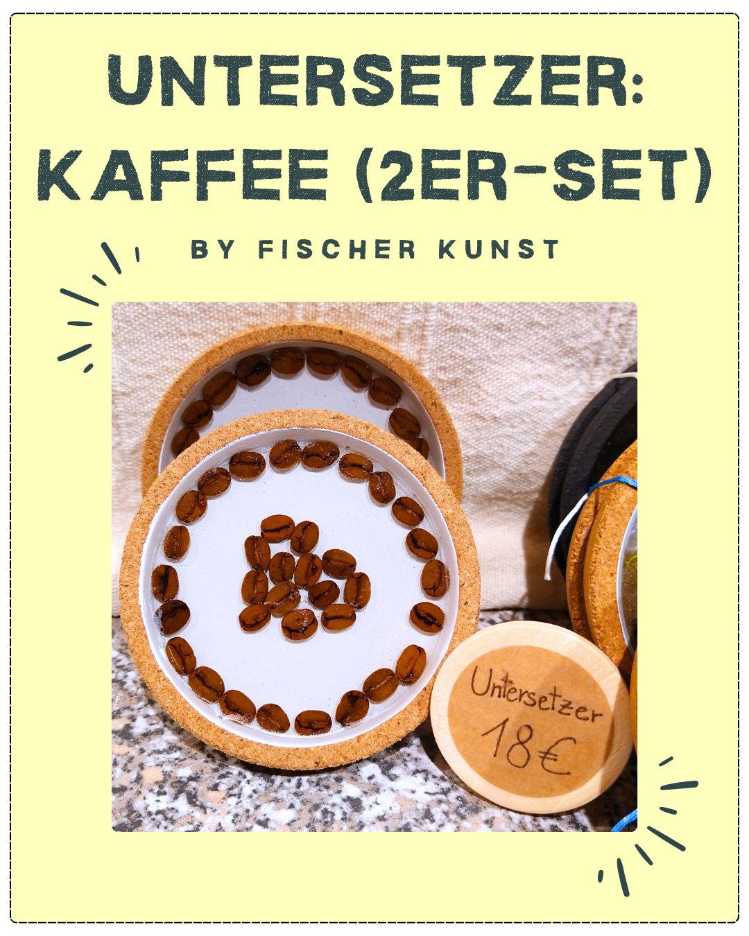 Untersetzer_ Kaffee (2er-Set) by Fischer Kunst