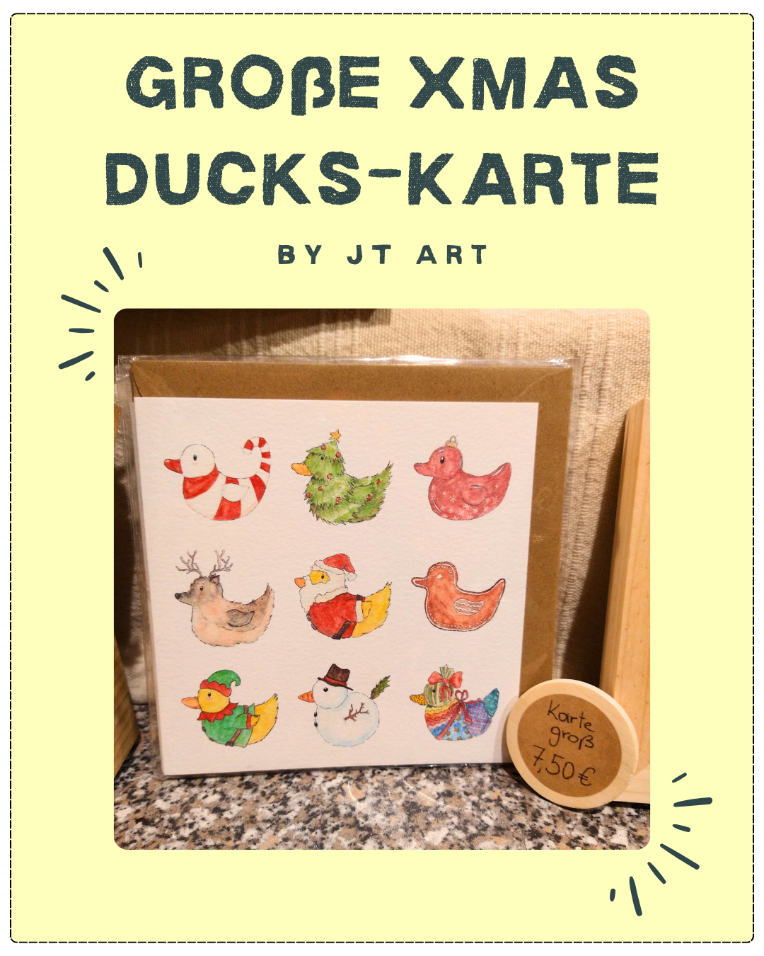 große Xmas Ducks-Karte by JT Art